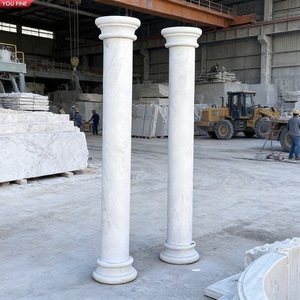 Colonnes romaines <span class=keywords><strong>d</strong></span>écoratives <span class=keywords><strong>en</strong></span> marbre blanc sculptées à la main YOUFINE pour villas, hôtels et bâtiments - Product Image 1