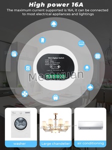 Interrupteur <span class=keywords><strong>relais</strong></span> Tuya Zigbee 16A AC 100-240V, contrôle bidirectionnel, minuterie, mini-interrupteur DIY, maison intelligente, commande à distance par application, sans neutre - Product Image 4