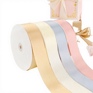 Bugu 4.0cm 1-1/2" Double Face Luster Satin Ribbon Spool 100 Yards Polyester for Flower Bouquet & Gift Box Wrapping Custom Logo - Product Image 2