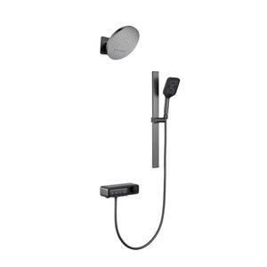 Sistema Doccia Moderno a Parete in Rame <span class=keywords><strong>Bianco</strong></span> con <span class=keywords><strong>Soffione</strong></span> Rotondo - Product Image 5