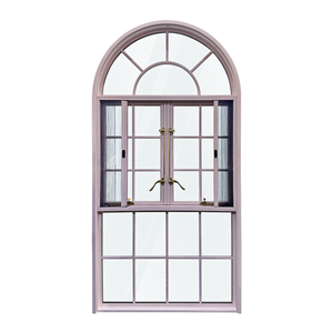 Fenêtre à battant en aluminium à dôme rond avec grilles, fenêtre cintrée, fenêtres courbes, fenêtres en aluminium avec <span class=keywords><strong>volet</strong></span> en verre - Product Image 1