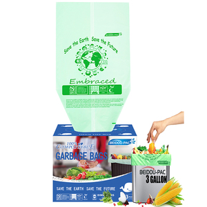 China Manufactures Bio Degradable Compostable Corn Starch PLA Custom Trash Can <strong>Liner</strong> Plastic Green Roll Disposable Garbage Bag - Product Image 4