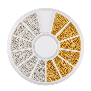 Décoration d'ongles 12 couleurs Or Argent Petites billes d'acier Boîte de perles caviar Accessoire de manucure DIY Vente en gros - Product Image 6