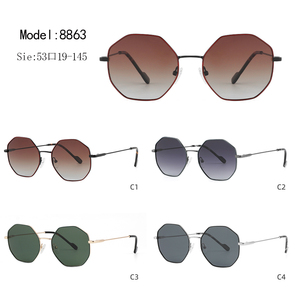 Gafas de Sol Octagonales Unisex con Marco Metálico, Lentes Degradadas, 100% Protección UV, Protección Solar para Adultos a la Moda - Product Image 3