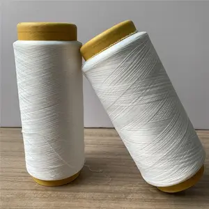 Spandex Covering Yarn 40150 Export Quality White Black Crochet Thread For Knitting Double Covered Yarn Polyester