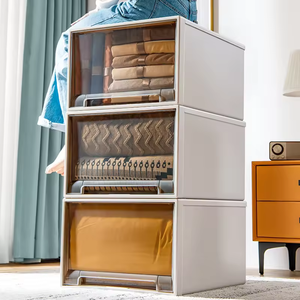 Cajonera Grande <span class=keywords><strong>de</strong></span> Plástico <span class=keywords><strong>de</strong></span> Estilo Moderno con Ruedas, Organizador <span class=keywords><strong>de</strong></span> Armario Resistente y Duradero, Caja <span class=keywords><strong>de</strong></span> Almacenamiento <span class=keywords><strong>de</strong></span> <span class=keywords><strong>Ropa</strong></span> <span class=keywords><strong>para</strong></span> Dormitorio - Product Image 4