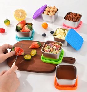 Taza Cuadrada de Acero Inoxidable 304 a Prueba de Fugas con Tapa de Silicona de 170 ml para Aderezo de Ensalada, Kétchup, Contenedor de Alimentos - Product Image 2