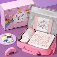 Ensemble de contenants à bento coréen nordique durable bon marché portable empilable pour l'école et les enfants avec verres en plastique
