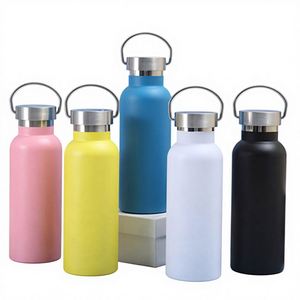 Wide Mouth for Mountaineering 304 Stainless Steel American Style Vacuum Outdoor Sports Water <b>Bottle</b> Flask Tumbler With Handle - Product Image 1