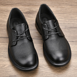 Chaussures bateau pour hommes en cuir véritable, respirantes, à lacets, bout rond, semelle intermédiaire en EVA, semelle extérieure en caoutchouc - Product Image 1