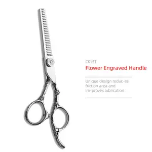 Hair Thinner Teeth Scissors High Quality 9CR SUS440C Steel Flower Engraved Handle Fashion Hairdressing Hair Thinning Shears