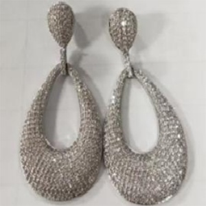 Pendientes de latón Arest con baño de oro y circonitas cúbicas microincrustadas en forma de gota para mujer - Product Image 4