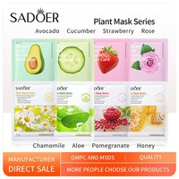 Masque facial hydratant aux fruits SADOER, masques coréens, masque facial à la rose, soin de la peau, produits de beauté personnalisés avec étiquette privée
