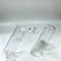Offre Spéciale – Bouteilles Cylindriques Transparentes en PET de 300 ml avec Logo Personnalisé et Couvercle Facile à Ouvrir pour Boissons Gazeuses, Jus, Thé et Pâtisseries