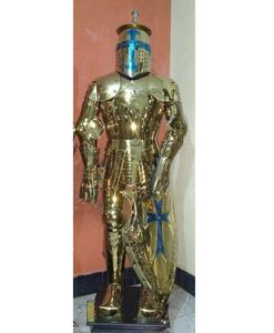 Armadura Medieval de Caballero Cruzado Hecha a Mano en Cobre y Acero, Traje Completo de Armadura - Product Image 1