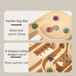 Ensemble de circuit de billes en bois de luxe éducatif à haut niveau de sécurité, jouets de construction pour l'éveil des enfants - Product Image 3