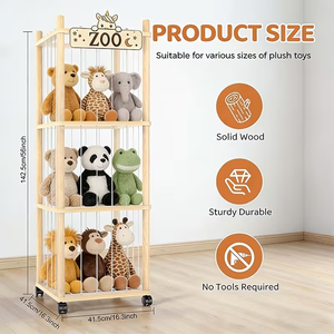 Étagère de <span class=keywords><strong>rangement</strong></span> en bois facile à assembler, gain de place pour le <span class=keywords><strong>rangement</strong></span> des jouets en bois - Product Image 1