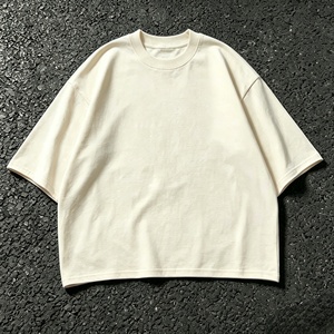 Men's Solid Color Garment Dyed Breathable Washed 100% Cotton T-Shirt O-Neck Casual Woven Style - Product Image 1