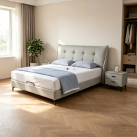 Kunstvolles Softbett Einzigartige Künstlerische Form Modernes Design Echtleder-Polsterung Verstellbarer Bettrahmen - Langlebig Umweltfreundlich Dekorativ