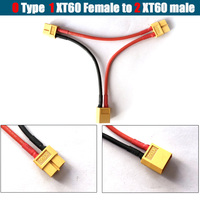 XT60 XT90T EC5 EC3 TRX JST enchufe conector de batería paralelo extensión de Cable Y / O adaptador de enchufe divisor con Cable AWG para RC FPV