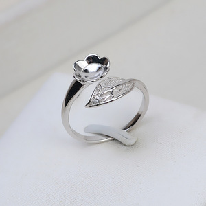 แหวนเงินแท้ S925 แบบเปิด ไม่มีรู สำหรับผู้หญิง ลายใบไม้ ปรับขนาดได้ แหวนเปล่าสำหรับ DIY  26 ชิ้น อุปกรณ์ทำเครื่องประดับ - Product Image 2