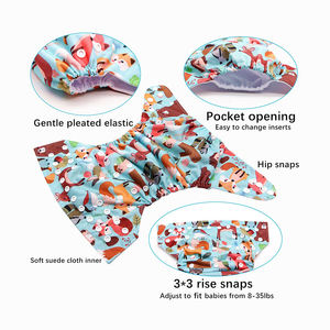 Prix de gros bas QUANTITÉ MINIMALE DE COMMANDE de poche de haute qualité <span class=keywords><strong>Lavable</strong></span> Bébé Couches Réutilisables Snap Tissu Respirant Bébé Couches/Couches - Product Image 2