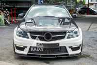 Capot en fibre de carbone de style transparent pour capot de moteur de voiture Mercedes Benz W204 C63 AMG