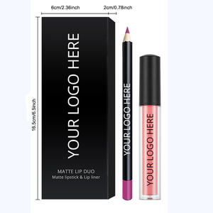 Private Label Vegan Lip Gloss Making Kit High Pigment Lip Liner Lipstick Luxury Custom Packaging Glossy <b>Lipgloss</b> Liner Kit DIY - Product Image 6
