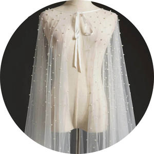 Genya Selendang Jala Mutiara, Selendang Pengantin Pernikahan dan Gaun Pesta <span class=keywords><strong>Prom</strong></span> Malam Bolero Menutupi untuk Wanita Mengangkat Jubah Pernikahan - Product Image 3