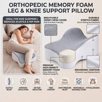 Coussin Ergonomique Orthopédique en Mousse à Mémoire de Forme pour Genoux, Idéal pour Dormeurs Latéraux, Soutien des Jambes pour Soulager la Sciatique et les Douleurs de la Hanche (Vente en Gros)