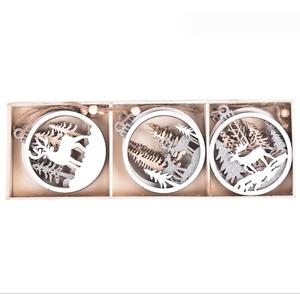 Renne en bois Père Noël Bonhomme De Neige Boule De Noël Décoration Suspendue Arbre De Noël Ornement Décoration - Product Image 4