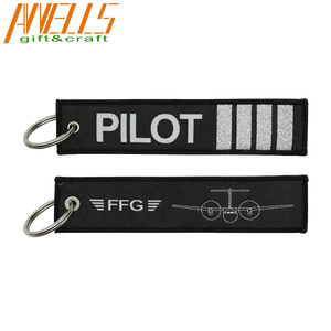 Porte-clés en tissu tissé brodé personnalisé pour pilote, vente en gros, compagnies aériennes Emirates, porte-clés pour pilote - Product Image 6