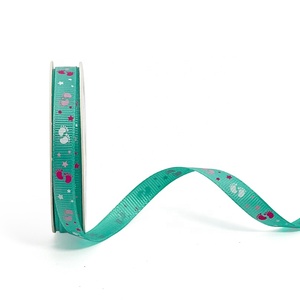 Buon Natale nastro stampato in gros-grain in poliestere 100% Baby Shower piccolo fiocco regalo di fiori nastro stretto per archi - Product Image 6