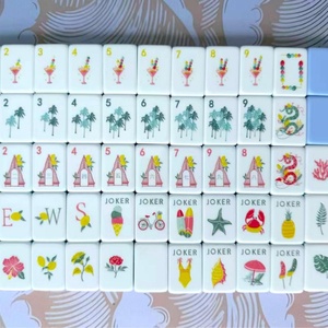 Juego de Mahjong Personalizado Estilo Americano, 160 Piezas, Color Azul Brisa Marina, Pintado a Mano en Acrílico, Plegable, Moderno y Lujoso, Set de Regalo - Product Image 5