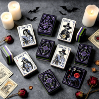 Mahjong Gótico de Acrílico para Halloween, Joker con Diseño de Esqueleto, Juego de Mesa, Regalo, Fichas de Mahjong con Temática de Joker Espeluznante, Juego con Temática de Halloween