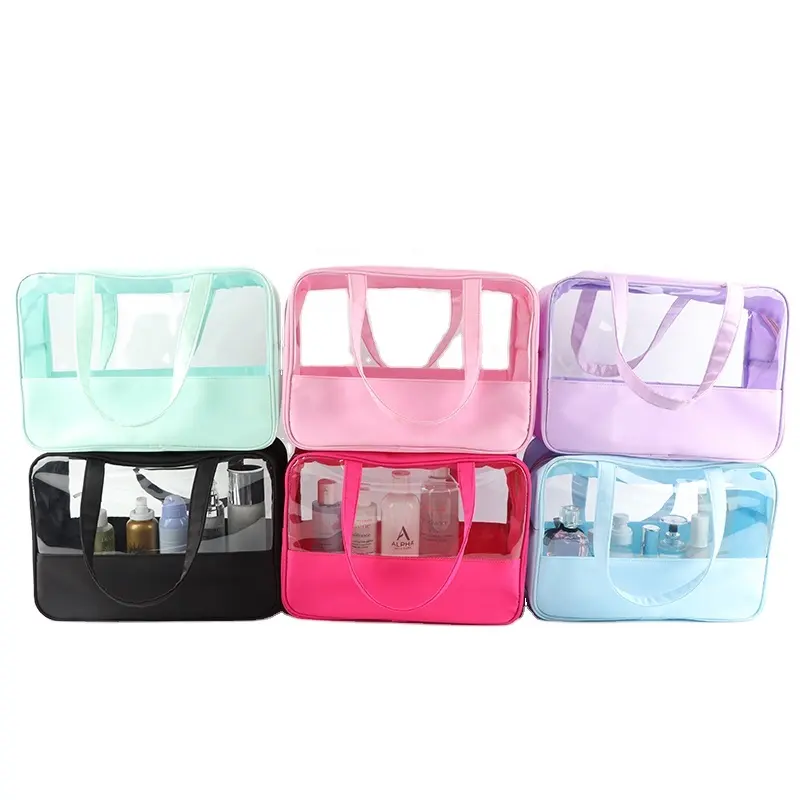 Custom Large Clear Cosmetic Bag for Travel Transparent Makeup Bags for Women