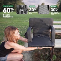Chaise de stade pliable et inclinable portable, chaise de salle à manger en métal avec coussin rembourré, accoudoir et support dorsal OEM