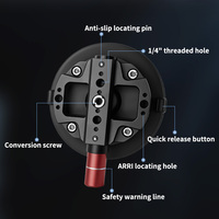 3 İnç 4.5 İnç 6 İnç Araç Kamerası Vakumlu Tutucu Alüminyum Alaşımlı Dahili NATO Raylı iPhone ile Uyumlu DJI Insta360 için