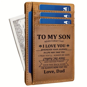 Portefeuilles minimalistes Yamo YM-C01-43, cadeau pour <span class=keywords><strong>mon</strong></span> fils, portefeuille vintage en cuir véritable couleur unie, <span class=keywords><strong>porte</strong></span>-cartes de crédit fin, sans laser. - Product Image 1