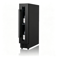 Enfriador de Vino Integrado con Puerta de Vidrio Simple, Refrigerador de Vino Bajo Mostrador de Acero Inoxidable