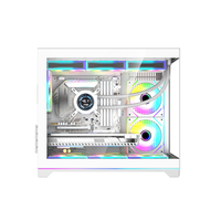Boîtier PC de jeu en alliage d'aluminium à haut débit d'air, tour moyenne, verre trempé, compatible refroidissement liquide 360, micro ATX