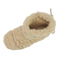 Bottines en fourrure moelleuse pour femmes, dessus en fausse fourrure, détail de lacets à l'arrière, semelle antidérapante en TPR, bottes d'hiver personnalisées OEM