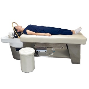 Kisen Hot Sale <b>Grey</b> Hydraulic Massage Shampoo Chair Bed Salon Shampoo Bowl and Chair With Storage <b>Cabinet</b> - Product Image 1