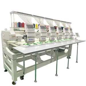 Máquina de bordar plana multifuncional para loja de desenho Dahao, computadorizada, 6 cabeças, boné, camiseta, computadorizada