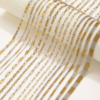 Nouvelles chaînes en acier inoxydable multi-styles, couleurs mélangées, simples et basiques, pour la création de colliers, bracelets et accessoires de bijoux, vente en gros