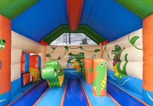 Casa de Brinco Inflable Personalizada con Diseño de Cocodrilo para Exteriores, Alquiler Comercial, Tobogán Hinchable - Product Image 4