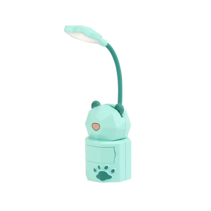 Popular cartoon desk lamp mobile phone stand Mini LED night light with storage drawer Usb rechargeable battery for home use