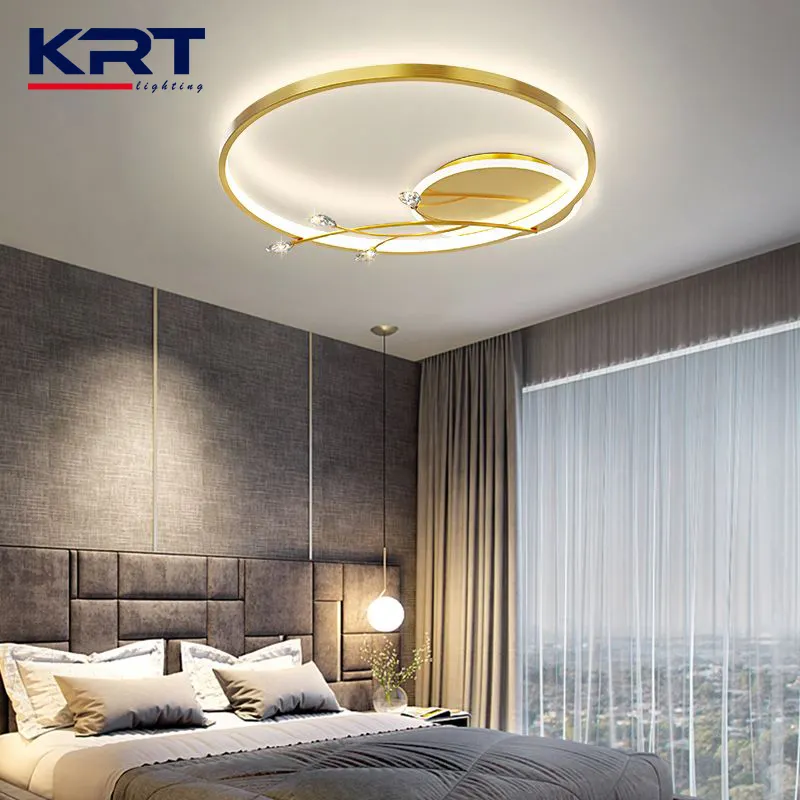 Factory Price OEM Luxury Modern Design House Decor Kitchen Living Room Crystal LED Round Ceiling Light