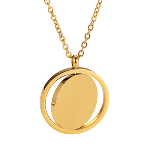 Cadeaux de Noël <span class=keywords><strong>bijoux</strong></span> de sublimation graver personnalisé ébauches de pièces de monnaie collier pendentif rotatif pour la <span class=keywords><strong>gravure</strong></span> au laser - Product Image 1
