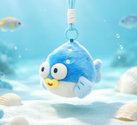 Pendentif Animal Marin Adorable - Requin, Pieuvre, Baleine Émettrice de Jet d'Eau, Jouet en Peluche, Décoration de Sac à Dos, Porte-clés